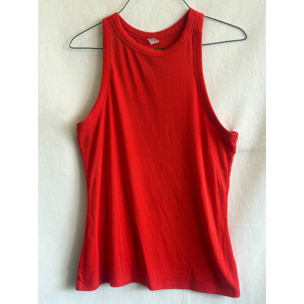 Old Navy Active Go-Dry Ultralite Red Ribbed Racerback Tank Top Medium
